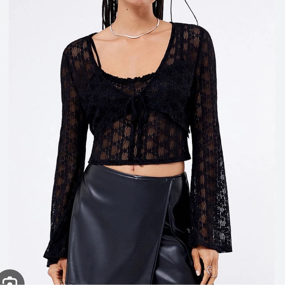 BLACK LACE CAMI SET